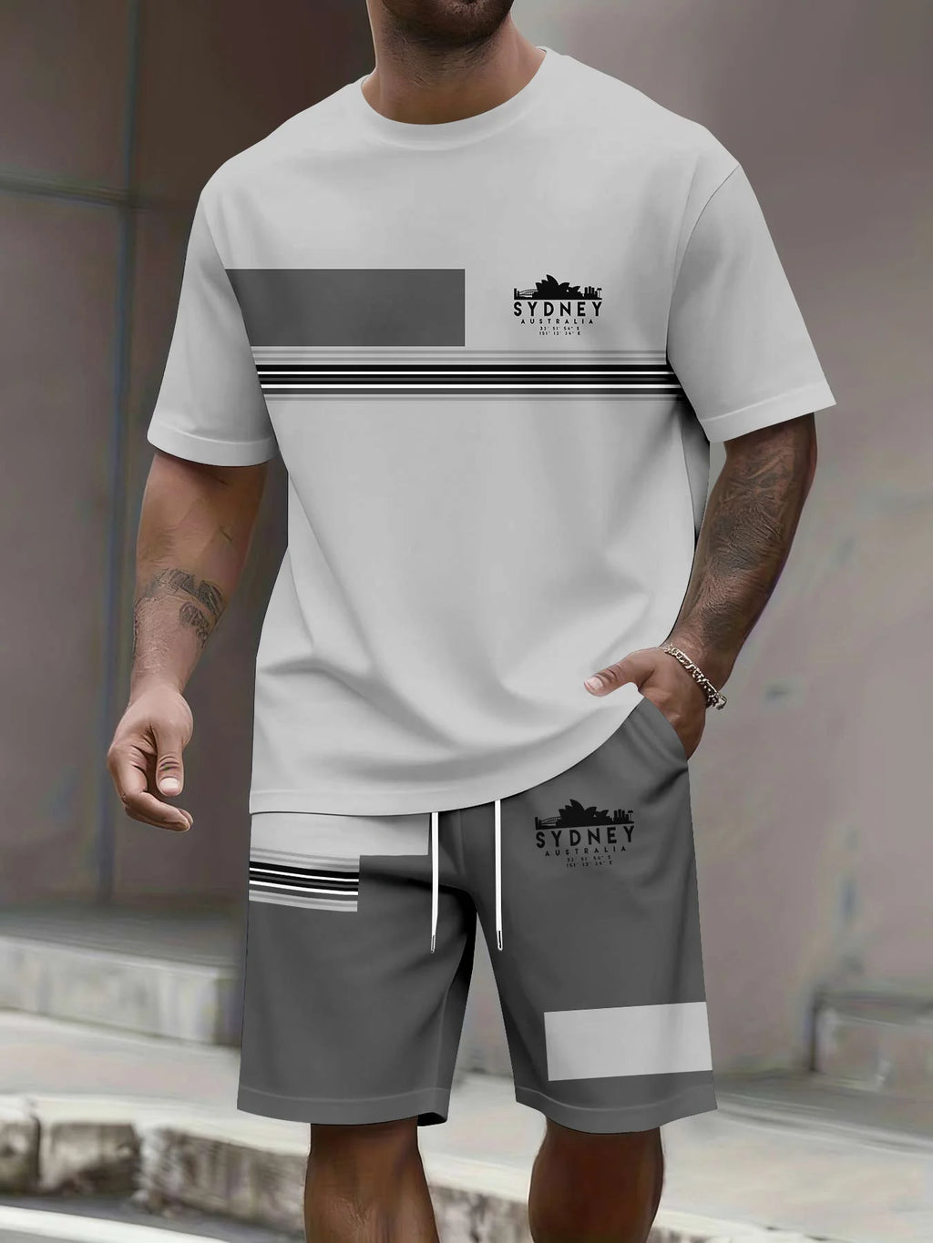 Summer Men's Suit with 3D Printed Patterns Colorful Blending Lightweight Breathable Casual and Fashionable Streetwear Clothing