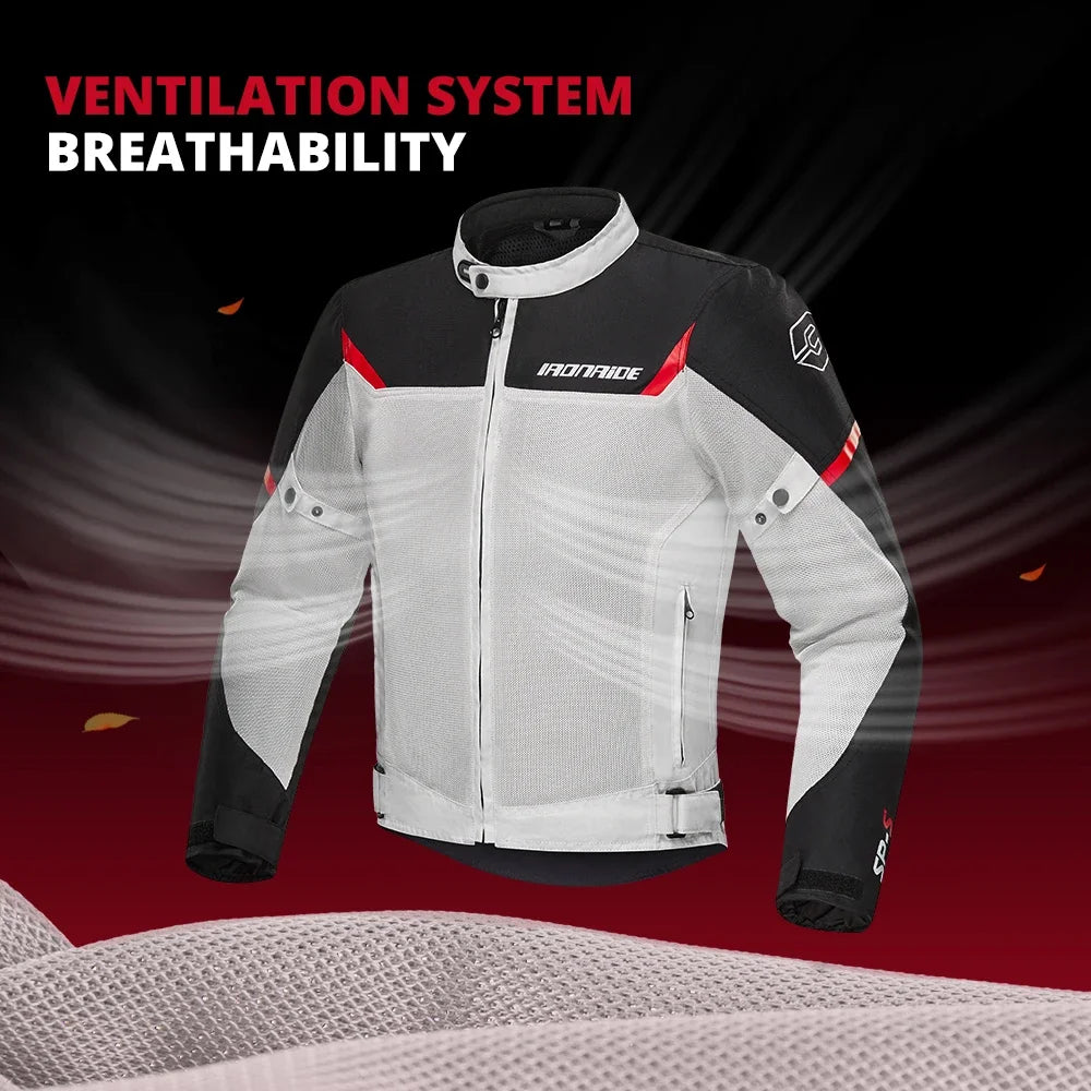 New Motorcycle Jackets Breathable Motorbike Riding Jackets Wear-Resistant Motocross Clothing Built-in Protective Gear