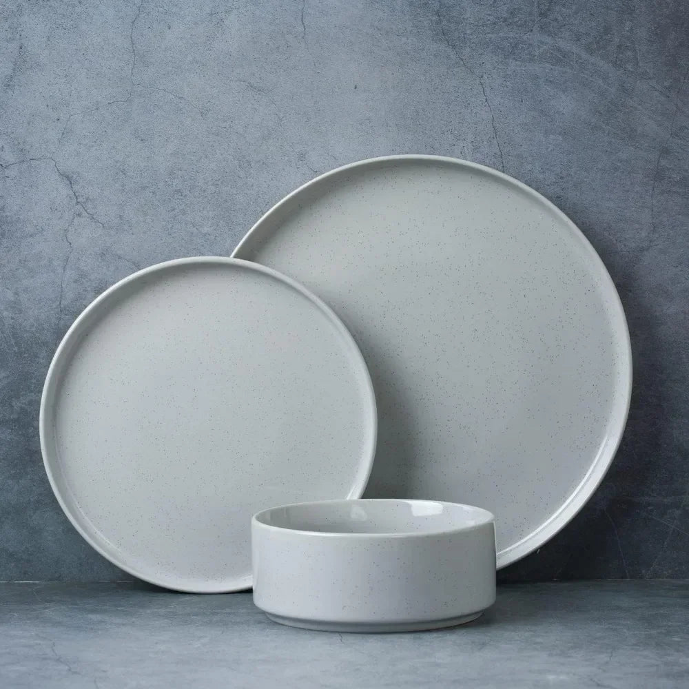 Furniture Nebula Plates and Bowls Set, 12 Pieces Dinnerware Sets, Dishes Set for 4