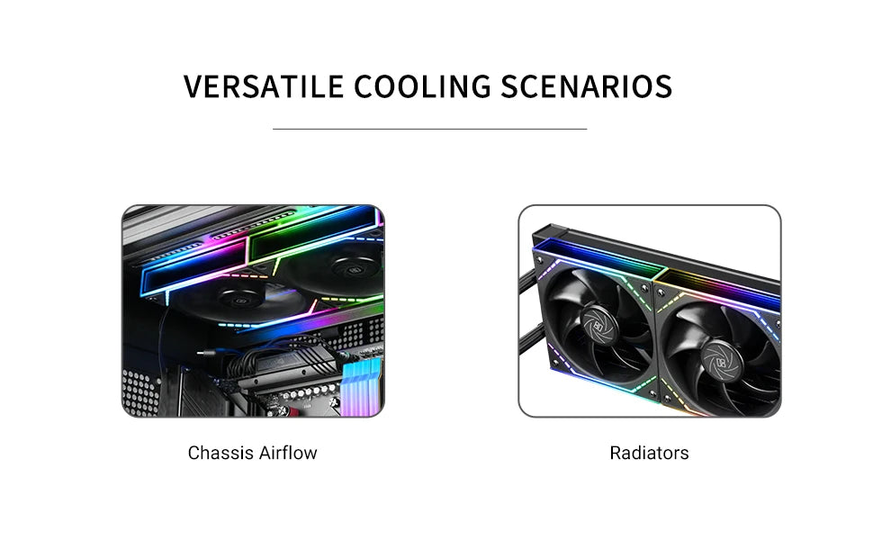Thermalright TL-M12Q X3 120mm PC Case Cooling Fans, Daisy-Chain | 2000RPM | High Airflow | ARGB | Dual Infinity Mirrors Lighting