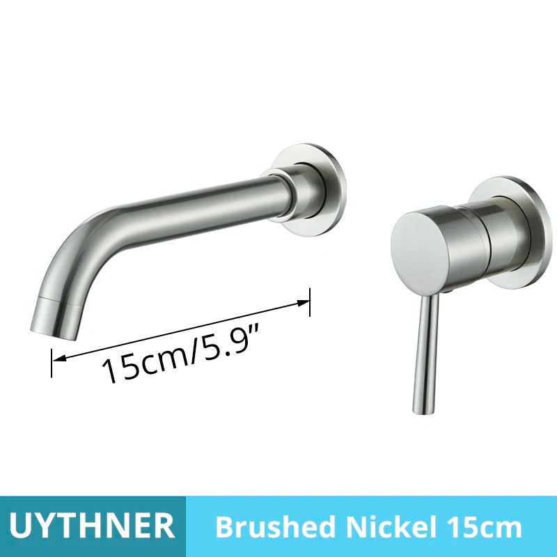 Brushed Gold/Black Basin Faucet Concealed Wall Mounted For Bathroom Faucets Bath Basin Sink Tap Bathtub Hot And Cold Water Mixer