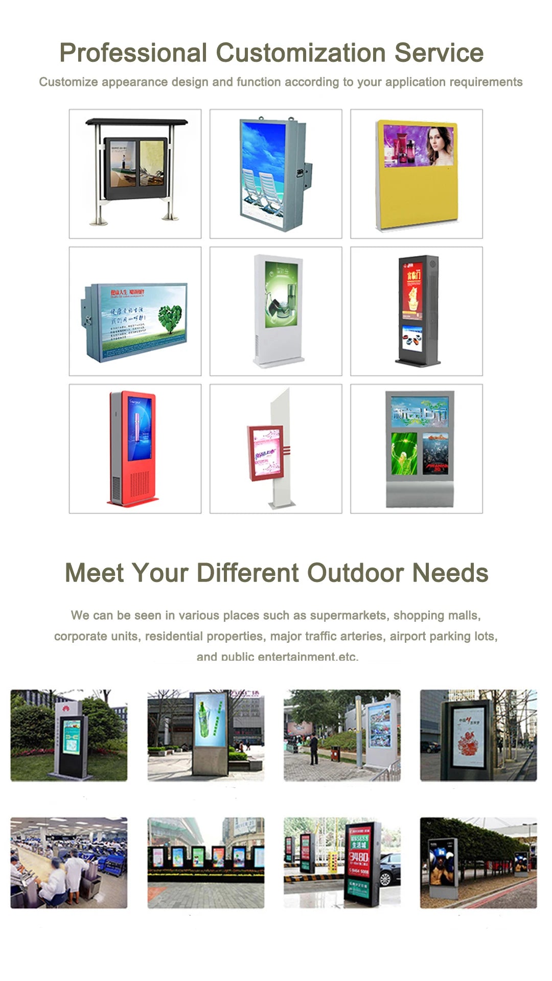 IP67 Waterproof 55 Inch AR LCD Panel Vertical Sunlight Readable 5000Nits Cut UV Advertising CMS Player Digital Signage