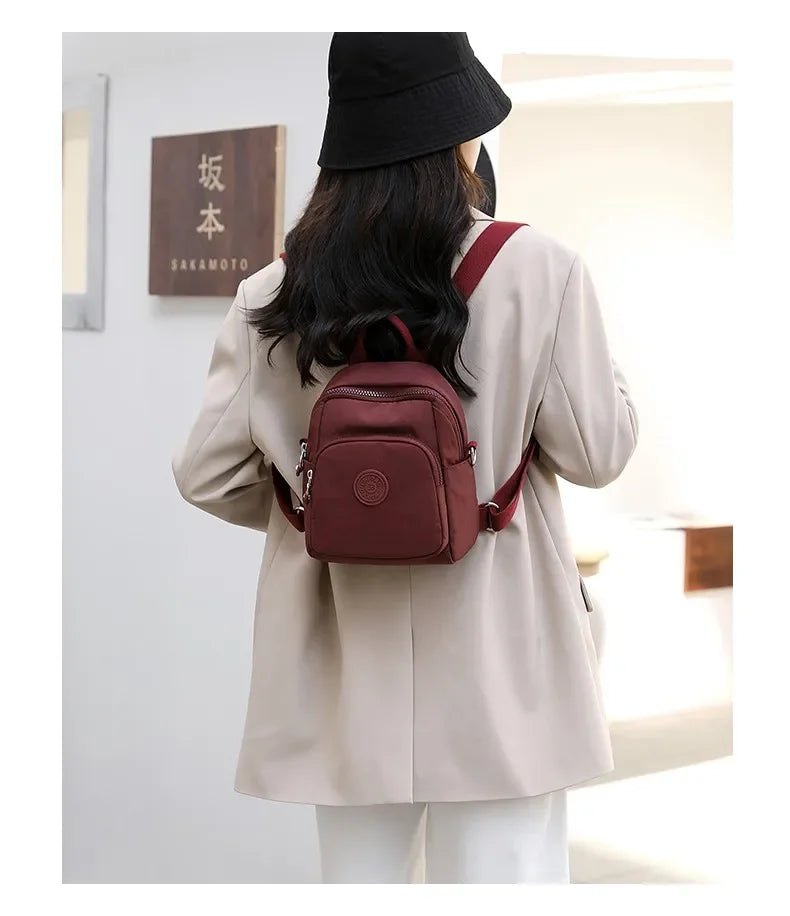 Women's Travel Casual Backpack College Students School Bag Korean Small Canvas Backpack Waterproof Fashion Shoulder Bags