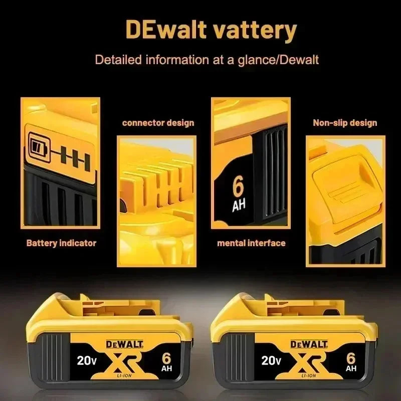 100% Original DeWALT Battery 20V/60V 6Ah 9Ah MAX FlexVolt for DCB606 DCB205 DCB206 DCB209 DCB182 Power Tool with Battery