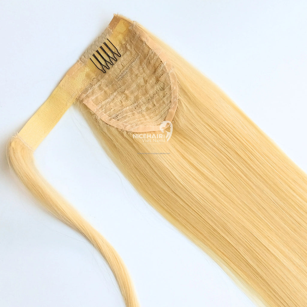 Wholesale Raw Ponytail Vietnamese Virgin Hair Vendors Soft Silky Cuticle Aligned Ponytail Non-Chemical Natural Straight Style