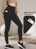 Super Soft Sports Leggings With Pockets For Women High Waisted Workout Yoga Running Push Up Gym Fitness Tight Pants Women's