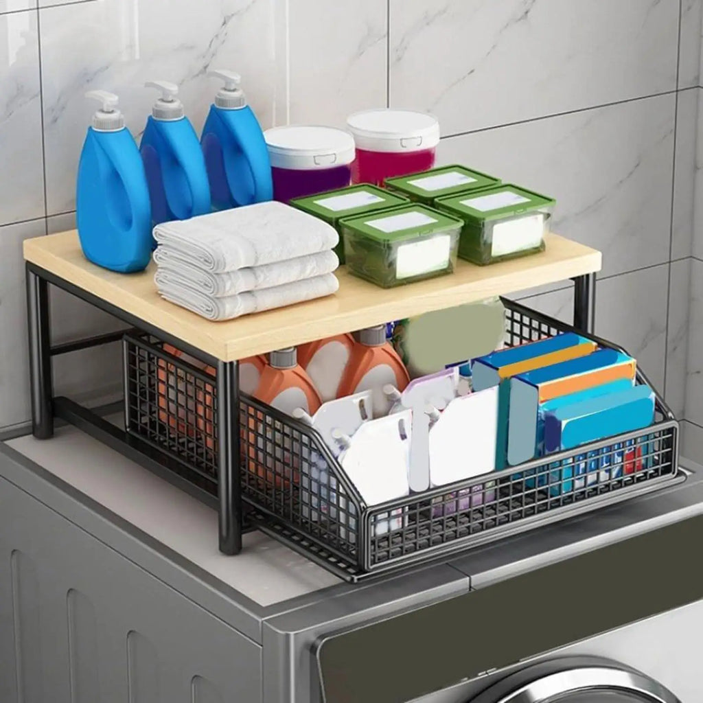 Kitchen Shelf 2-Tier Vertical Holder Rack Household Organizer Shelves for Pantry Kitchen Bathroom Garage Shower Bar Apartment