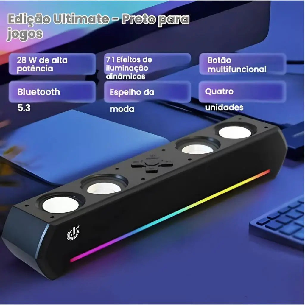 Caixa De Som Para TV Com Bluetooth 30W E 4 Alto-falantes Ideal Para PC Notebook Computador E Jogos