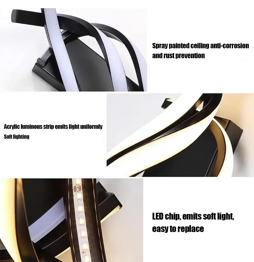 Modern LED Wall Lamp Home Line Decoration Wall Lamp Living Room Background Wall Bedroom Headboard Lighting Indoor lighting