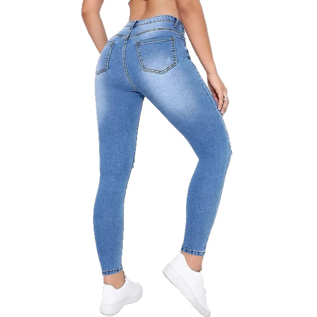 Spring Autumn Ripped Jeans Women 2026 Fashion Streetwear High Waist Y2k Denim Tears Pants Elegant