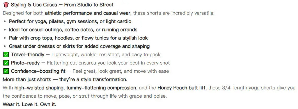 Women's High-Waist Yoga Sports Shorts Summer V-Shaped Widen Peach Hip Lifting Tight Fit Three-Part Fitness Shorts