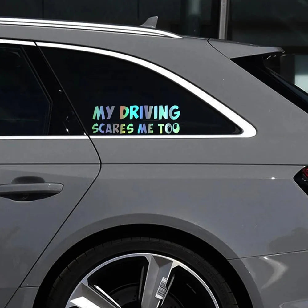 Car Stickers Vinyl Decal My Driving Scares Me Too Motorcycle Decorative Accessories Creative