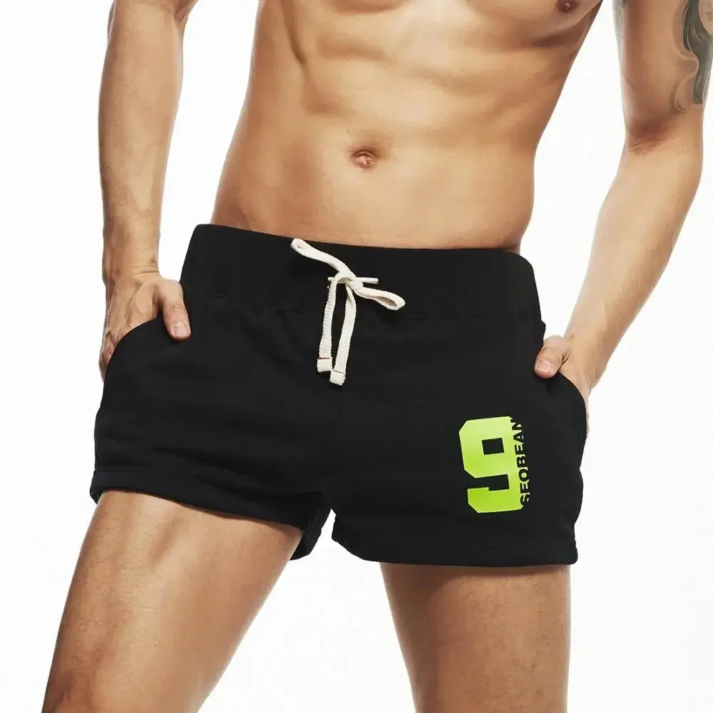 SEOBEAN Men's Shorts Casual Summer Beach Small Cotton Home Shorts Loose Fitness Pockets