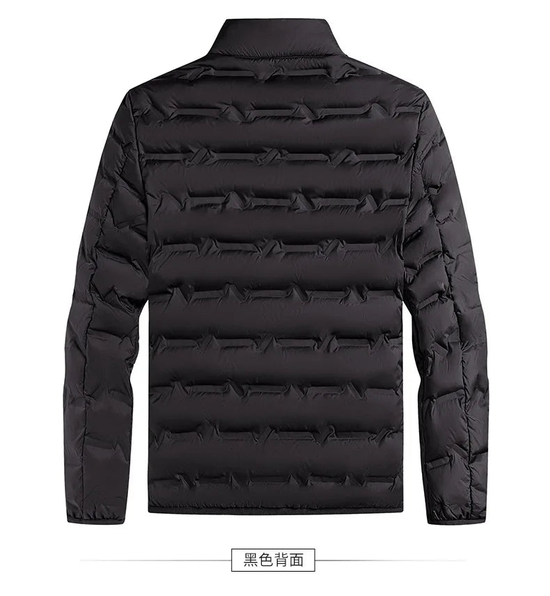 2025 Graphene Self-heating Down Jacket Men Solid Windproof Pleated Down Jackets Stand Collar Classical Warm Winter Jackets Male