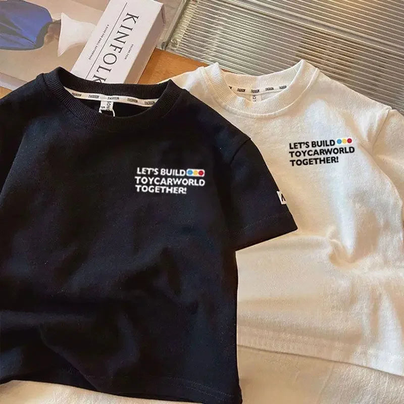 Best-selling Spring/Summer Children's Pure Cotton T-shirt - Fashionable, Soft and Comfortable Clothing for Boys and Girls