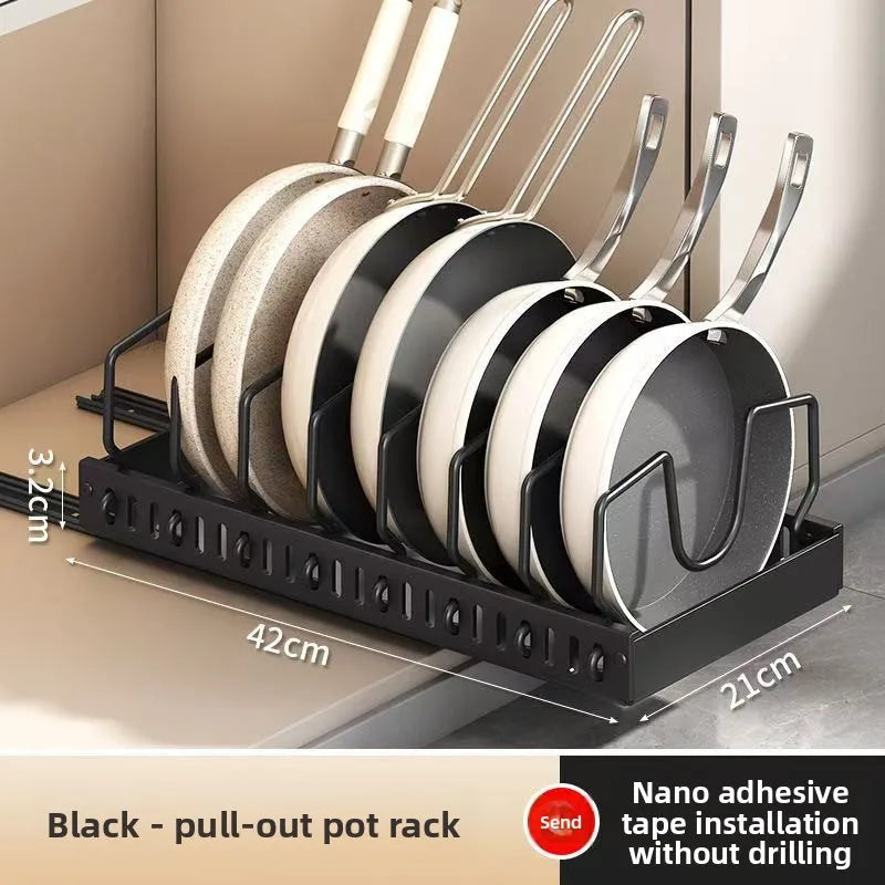 2026 Kitchen Multifunctional Organizer Pull Out for Pots/Pans Sliding Lid Holder Spice Rack & Dish Drying Racks Drawer Organizer