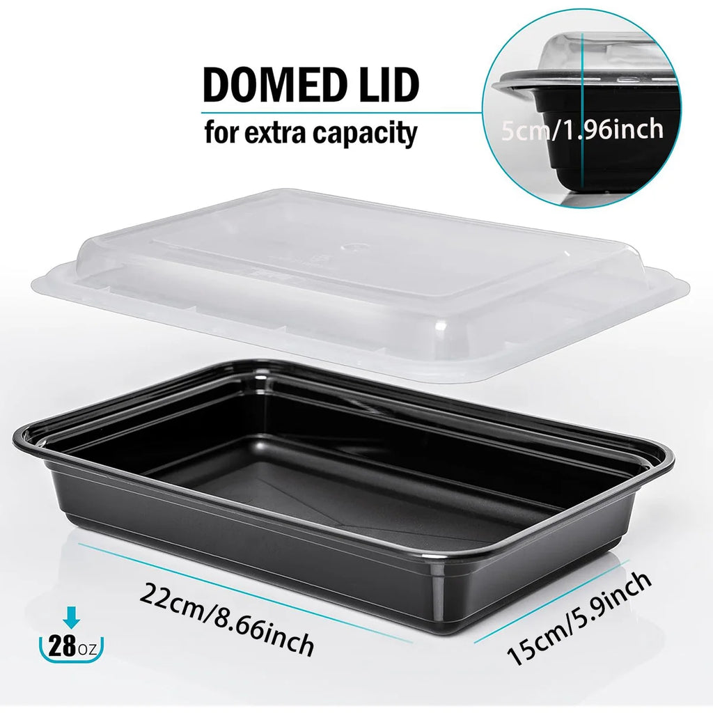 10PCS/Set Meal Prep Containers 1 Compartment with Sealed Lid Plastic Food Storage Bento Boxes Reusable Lunch Boxes Microwave, Re