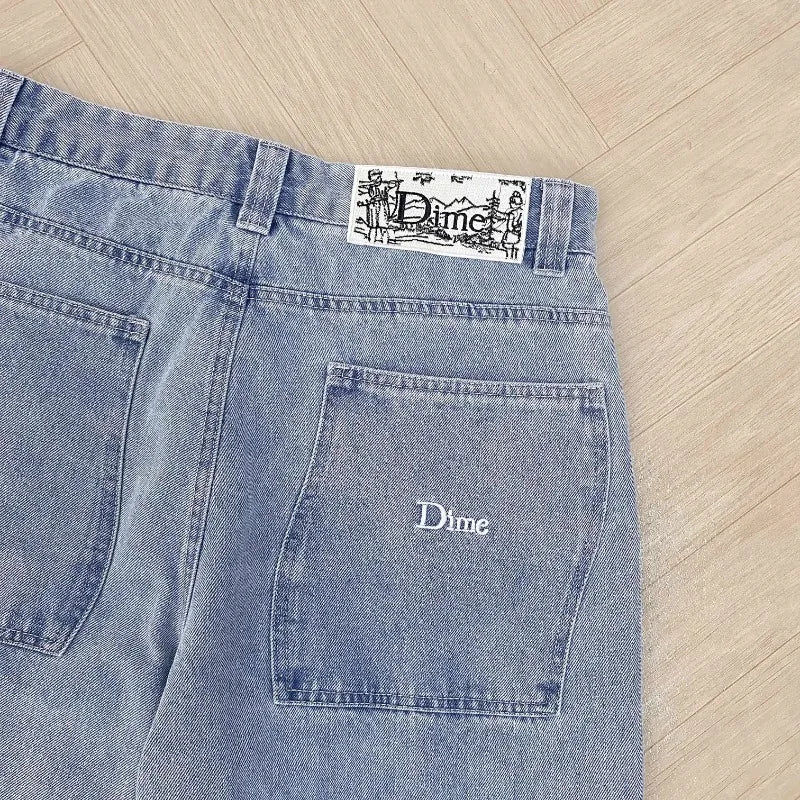 2025 Dime Jeans for Men Dime Skate Baggy Jeans Embroidery Denim Simple Dime Pants Women Jeans Mujer Hot Traf Men Jean