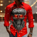 Men's shirt long-sleeved Christmas shirt, 3D printed HD pattern, fashionable casual design, comfortable men's long-sleeved top