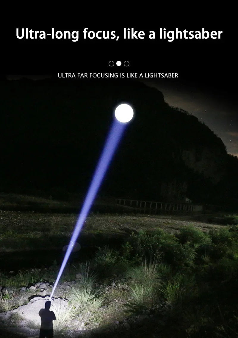 2000LM Super Bright LED Flashlight, USB-C Rechargeable with Digital Display Torch,Long Lasting for Outdoor Camping Emergency