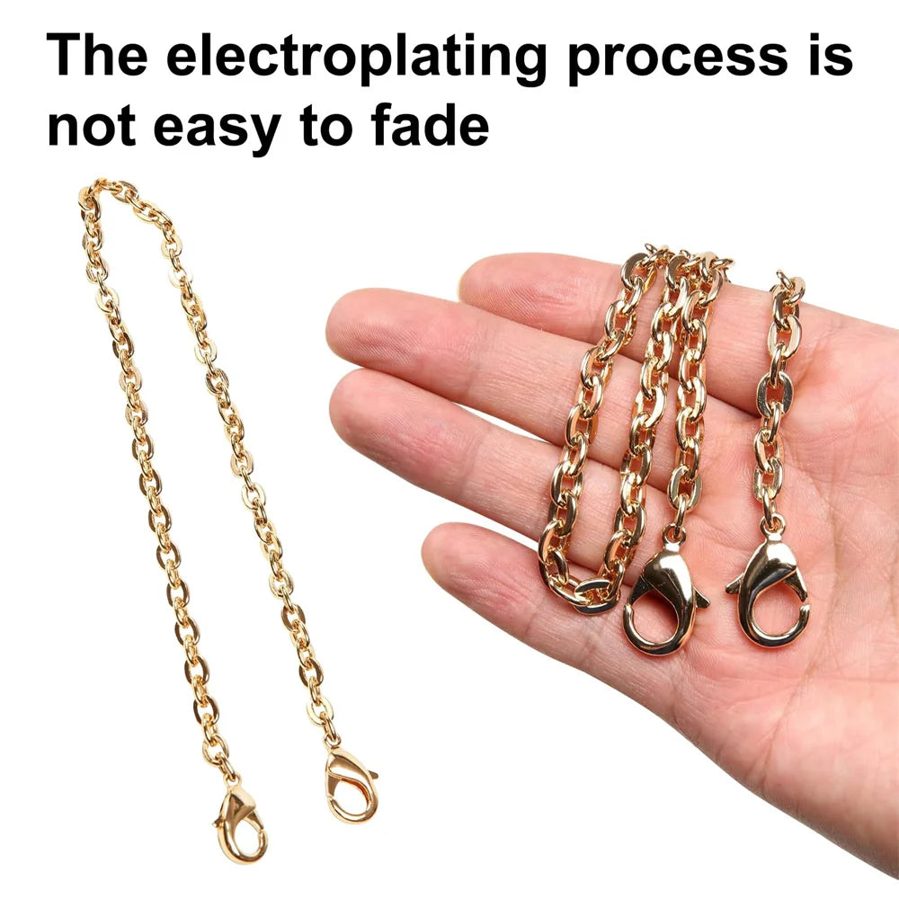 HOLIN 40cm-120cm Gold Bag Chain Strap for Handbag Replacement Gold Purse Chain Accessories Shoulder Straps Crossbody