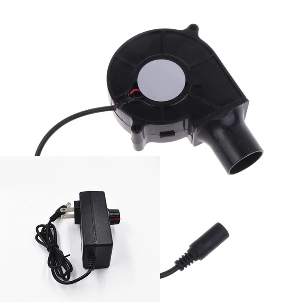 220V BBQ Fan Small Blast Engine with Air Collecting Adjustable Speed Cooking Tool US/EU Plug Handheld Barbecue Blower Camping