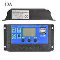Solar Charge Controller, Photovoltaic Panel PV Regulator, Load Discharger, Auto LCD, Dual USB, 5V Output, 12V, 24V, 30A, 10A