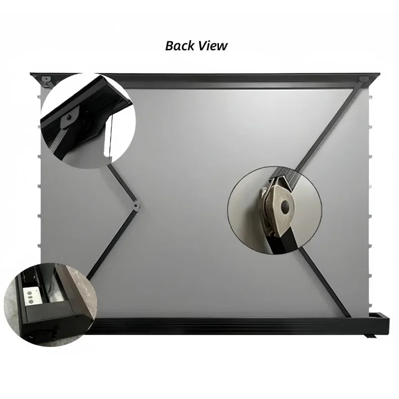 Motorized Floor Rising ALR Acoustic Transparent Projector Screen, 8K High Contrast Perforated Short Throw Home Theater Screen