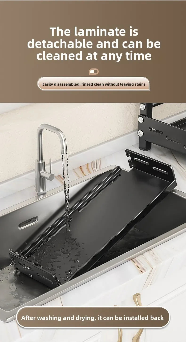 Kitchen Countertop Organizer Rack with Adjustable Feet Knife Storage Removable Shelves Multifunctional Space-Saving for Home