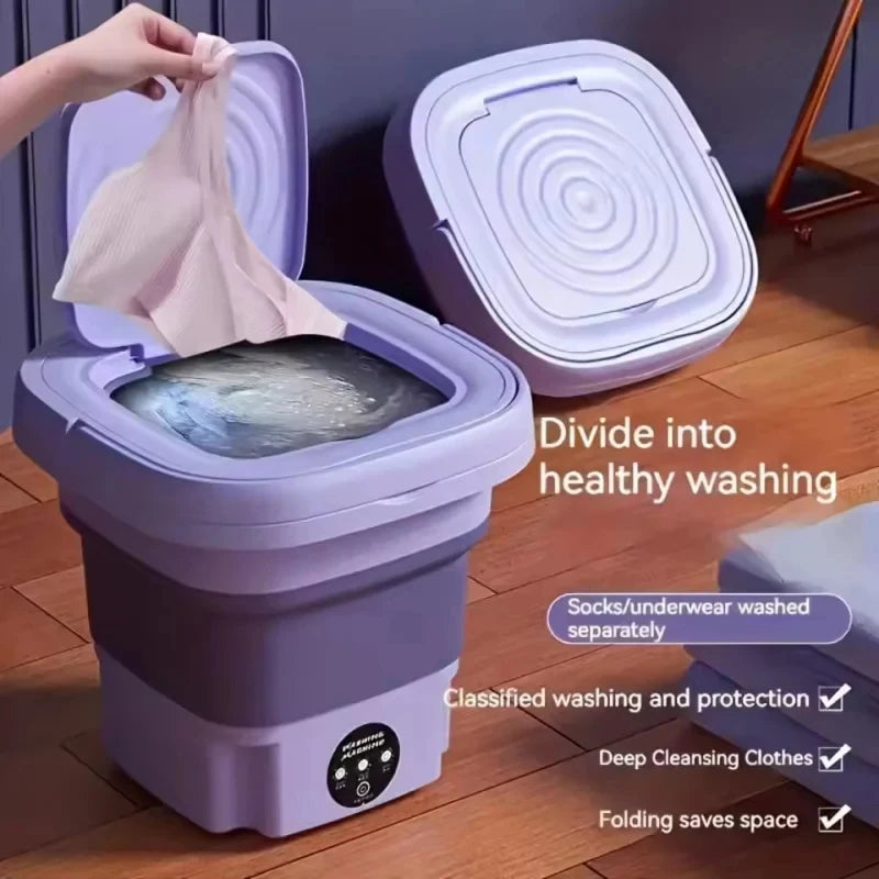 Household Small Foldable Washing Machine with Spin Dryer For Socks Underwear Panties Washer Household Mini Washing Machine