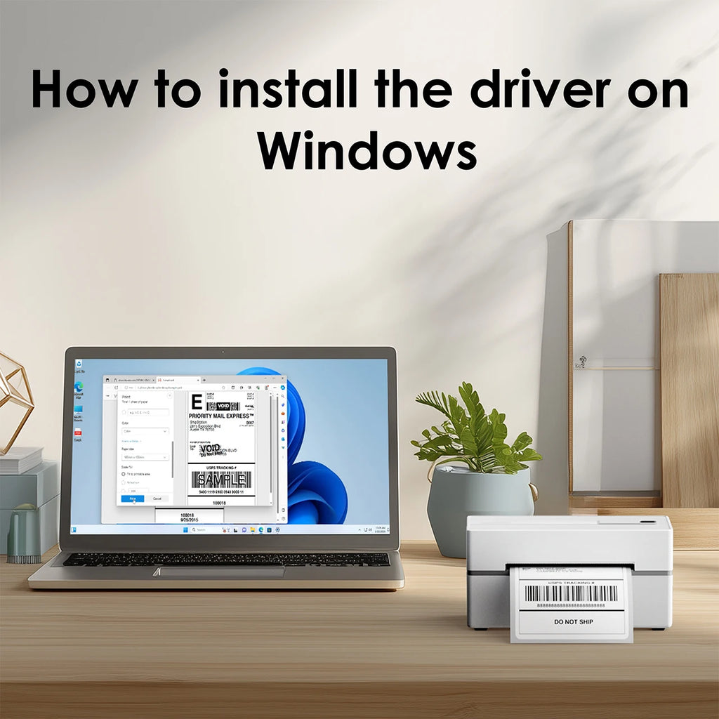 Thermal Label Printer -4x6 Shipping Label Printer for Small Business, Home Use - Compatible with Android, iPhone and Windows