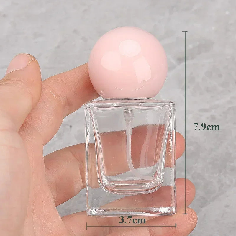 30ml Perfume Bottle Glass Line Mist Perfume  Atomizer Wood Lid Empty Sprayer Bottle Cosmetic Containers Travel Bottle Packaging