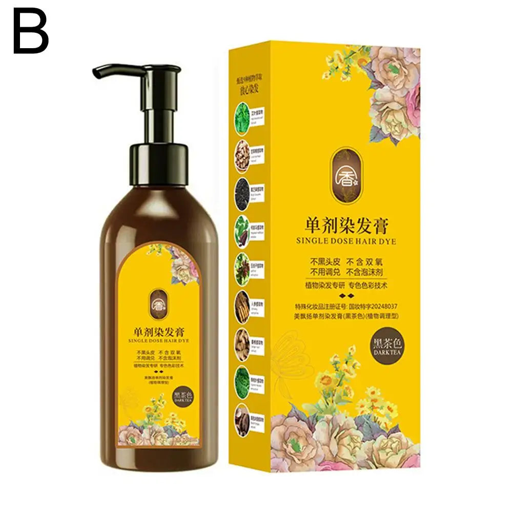 210ml Nourishing Plant-Based Hair Color Shampoo, Single Agent Floral Fragrance Hair Dye, Long Lasting Natural Hair Dye Shampoo