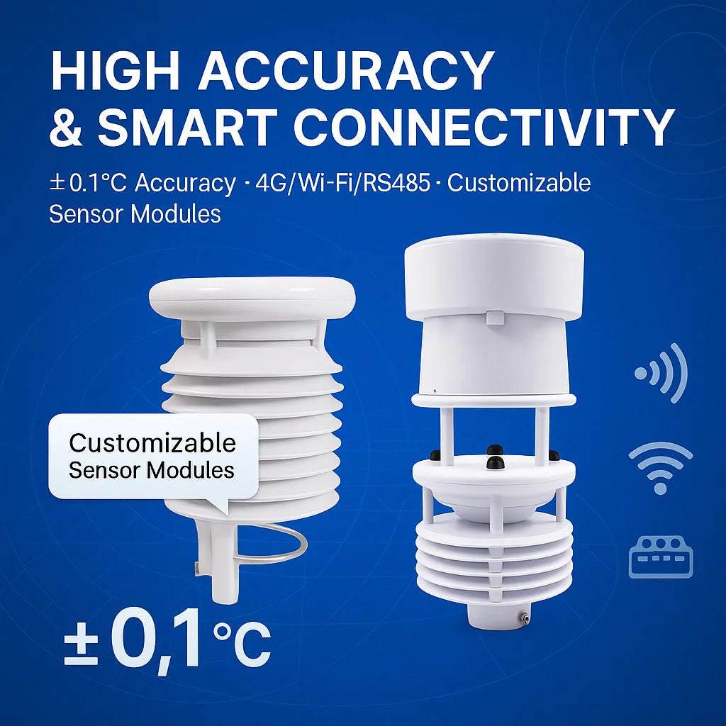 IoT Lorawan Pv Solar Power Professional Modbus Estacion Meteorologica Solar Automatic Wireless Wifi Weather Station