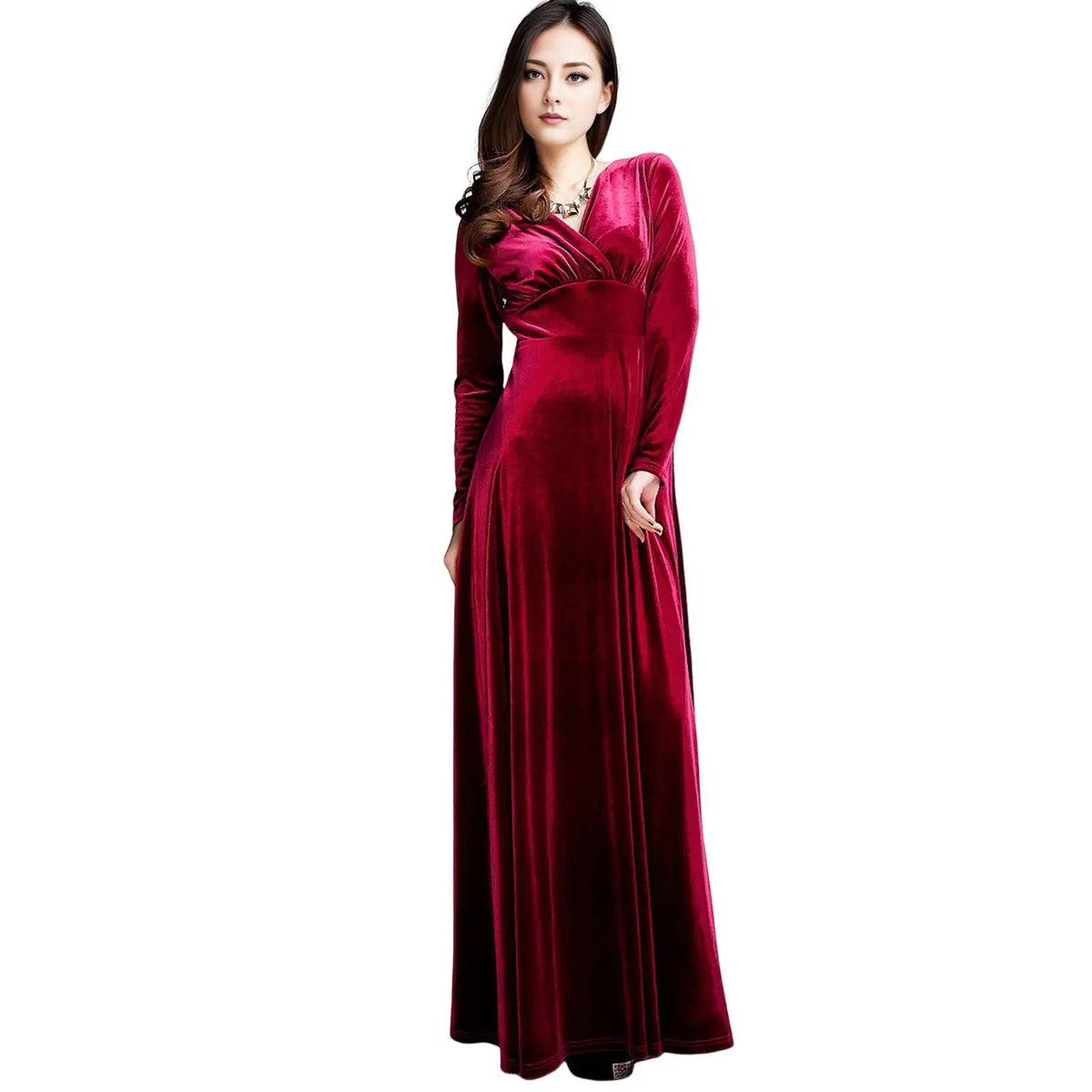 Women Fall Dress Solid Color Loose Long Sleeves Button Maxi Dress Keep Warm Velvet Mom Spring Dress Women Clothes