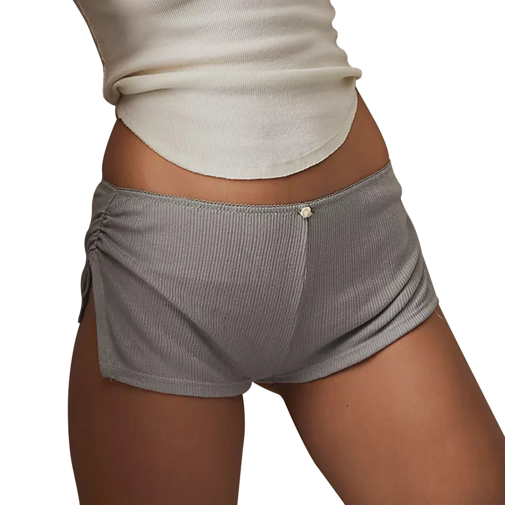 Women Pajama Shorts Soft Comfy Side Split Ruched Elastic Lounge Pants Stretch Sleep Pj Bottoms Sleepwear