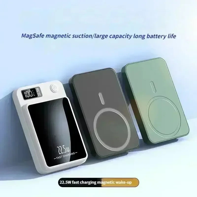 30000mAh Magnetic Wireless Power Bank 22.5W Phone Fast Charger For iPhone 15 14 13 12 External Auxiliary Backup Battery Pack