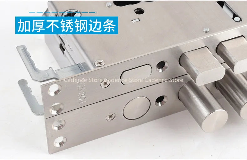 24x240 6068 Security Door Lock Body 304 Stainless Steel Internal Gear Structure Anti Stuck For Smart Fingerprint Lock