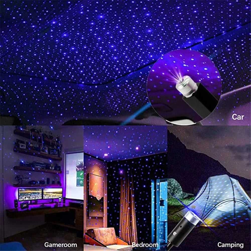 Mini LED Car Roof Star Night Lights Projector Light Interior Ambient Night Starry Sky USB LED Decorative Lights Plug and Play