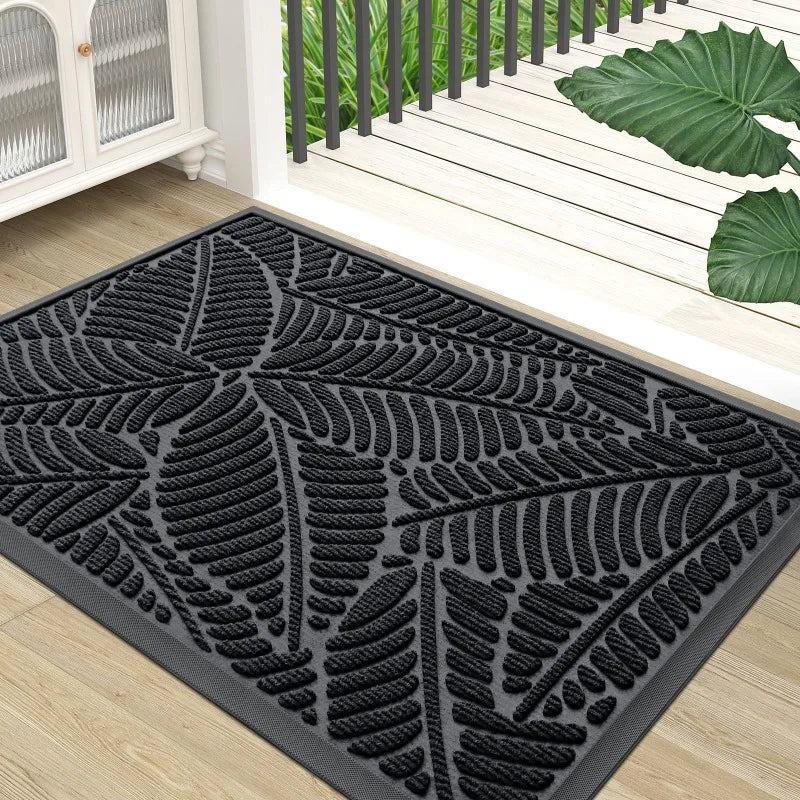 Door Mat Natural Rubber Leaf Dust & Dirt-resistant and Non-slip High-end Feel Hotel Household Home Entrance Door Floor Entryway