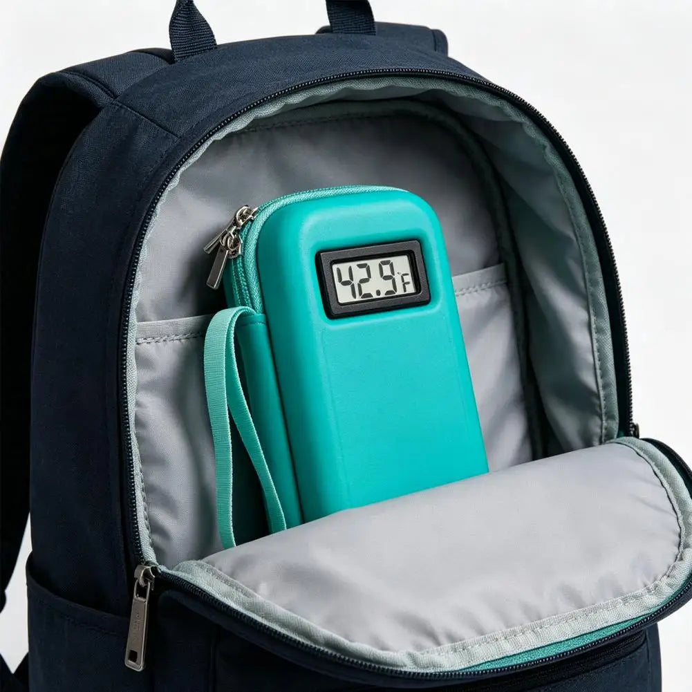 Insulin Refrigerator with Digital Temperature Display, Portable Insulin Cooler with 2 Long-Lasting Ice Packs for 8-12 Hours Cool