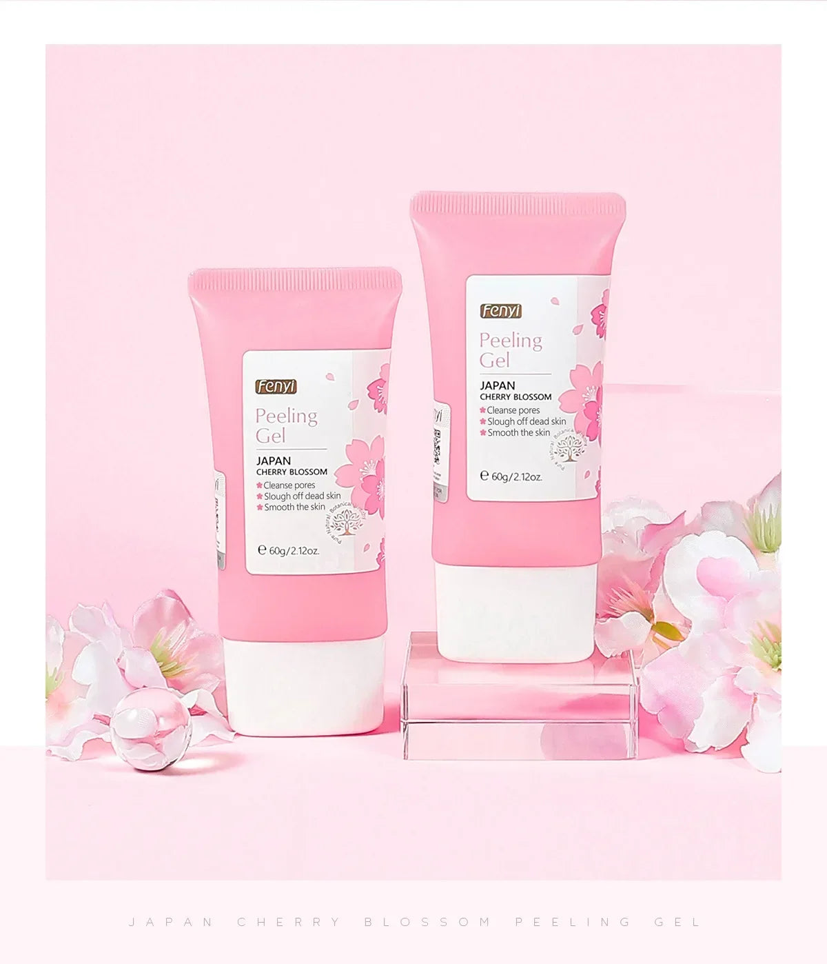 Sakura Exfoliating Gel Face Body Scrub Deep Cleansing Pores Gentle Peel For Blackhead Remove Smooth Brightening Skin 60g