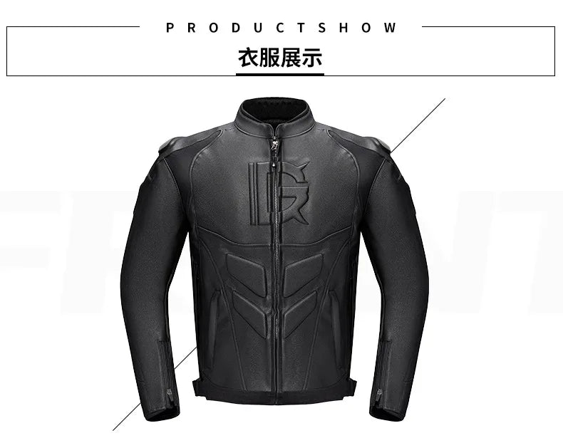 GHOST RACING Winter Motorcycle Jacket Leather Chaqueta Moto Men Waterproof Moto Suit Motorbike Riding Jacket Motocross Jacket