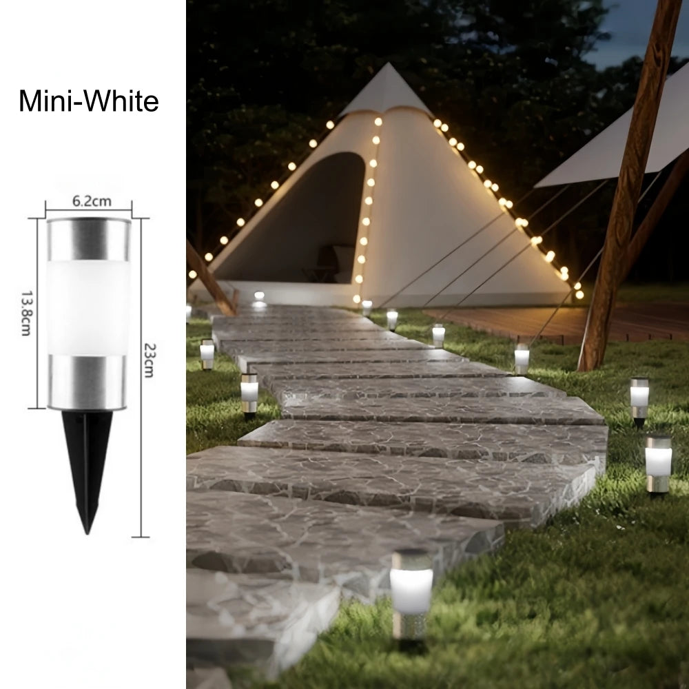 Mini Solar Pathway Lights Outdoor Solar Walkway Lights Stainless Steel Lights for Garden Yard Landscape Driveway Patio Decor