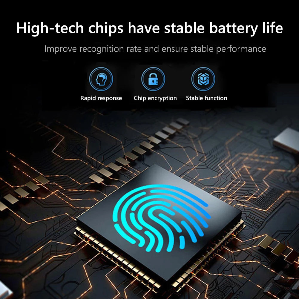Electronic Smart Lock Semiconductor Biological Fingerprint Handle Key Lock Unlock Door Detect for Home Office