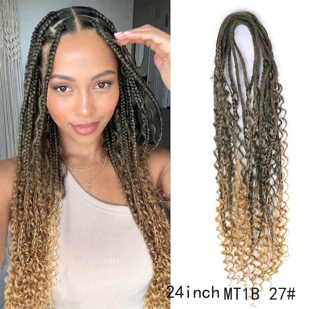 Dreadlock Extensions Handmade Crochet Hair Synthetic 24 36 Inches Dread Extension Crochet Braids For Women Dreadlocks Hair