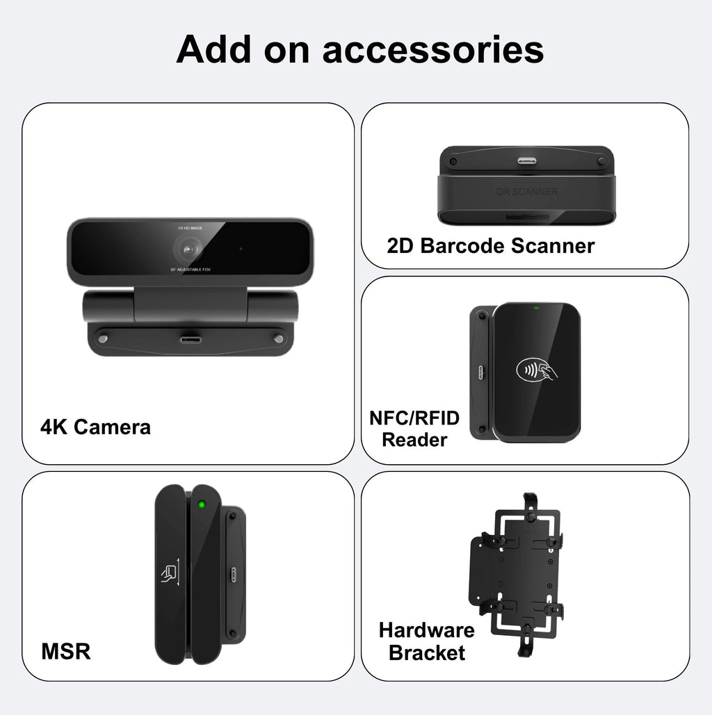 15 Inch Wall Mount Payment Kiosks Burger Shop POE Power Supply QR Code Scanner Android OS