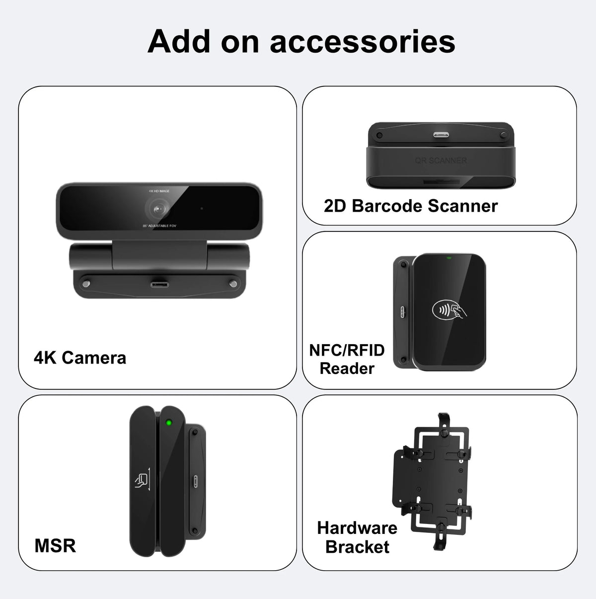 15 Inch Wall Mount Payment Kiosks Burger Shop POE Power Supply QR Code Scanner Android OS