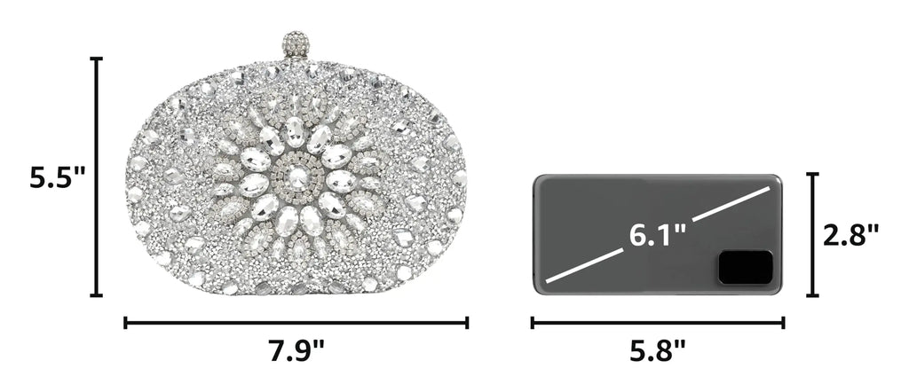 Women's Evening Bags Sparkly Rhinestone Clutch Purses Luxury Handbags
