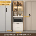 Solid wood dining side cabinet High cabinet integrated against the wall Cream style Simple modern storage Narrow cabinet